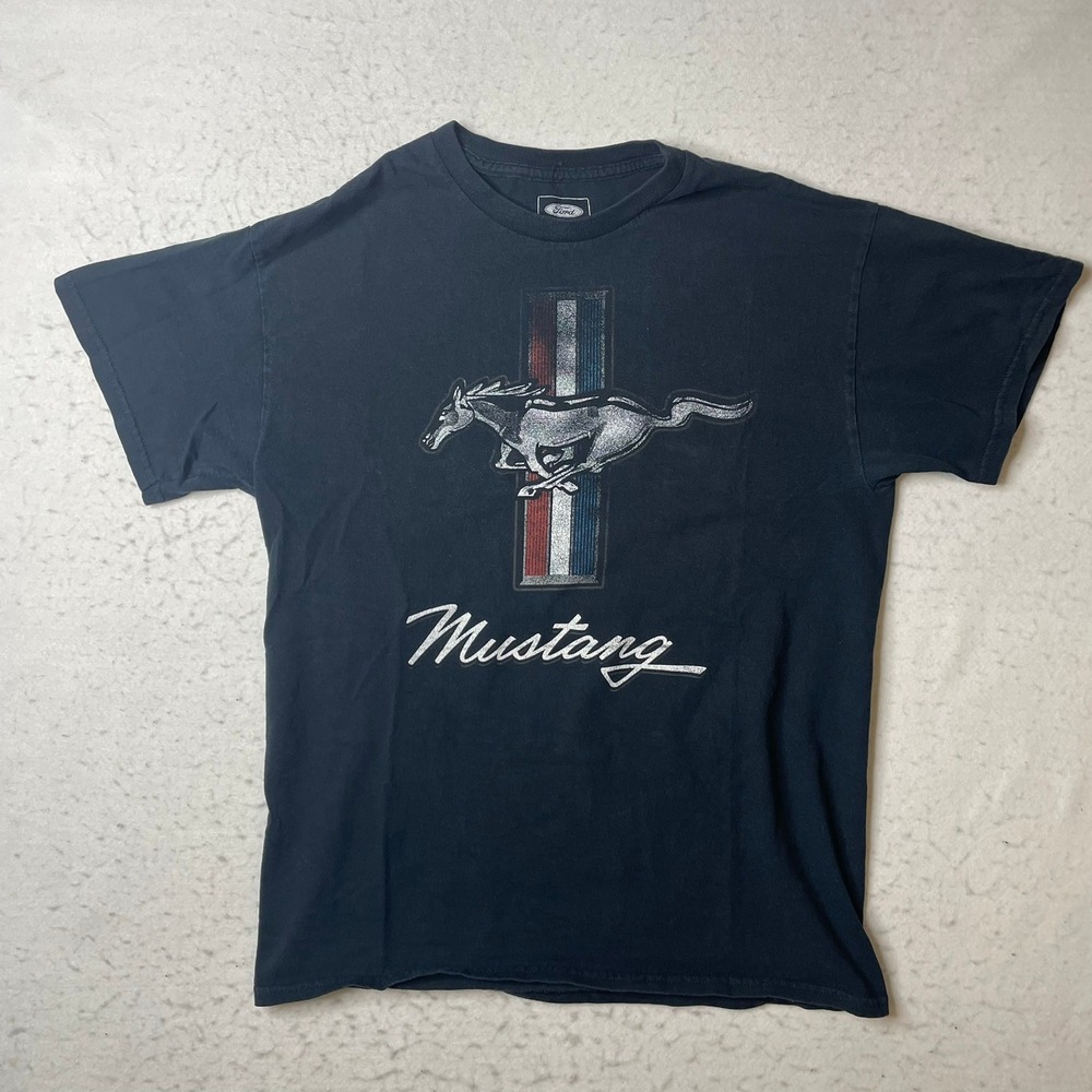 Ford Mustang Graphic T-Shirt Mens Medium Black Short Sleeve Official Licensed